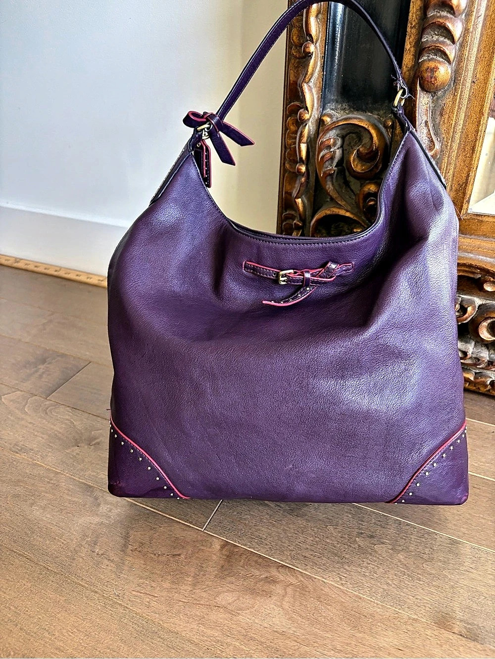 Coach Madison Leather Hobo Bag in Purple